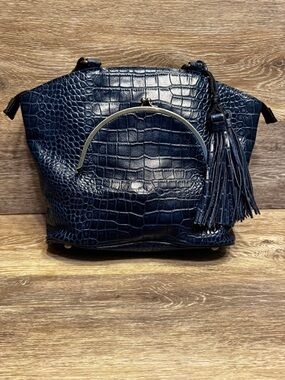 Patricia Nash Zorita Croc embossed leather bag purse with kiss lock compartment